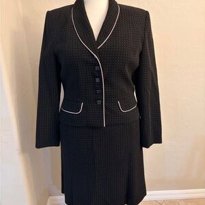 Sag Harbor Black Blazer with Subtle Pink Trim